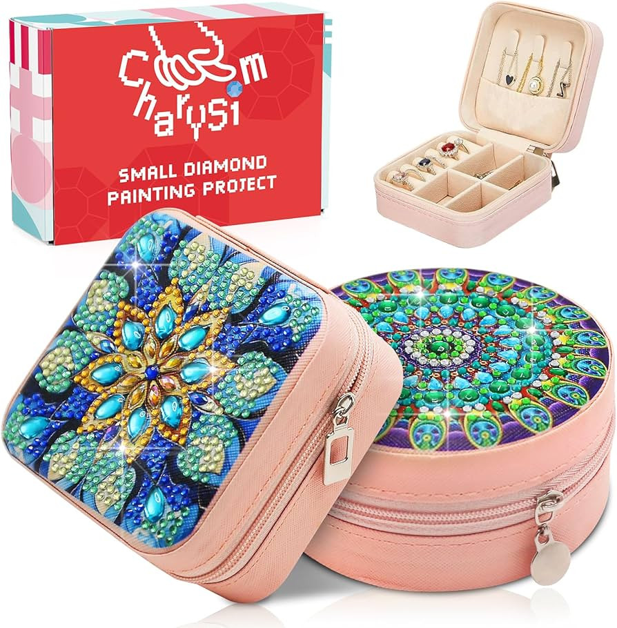 CharySim 2 PC Diamond Art Jewelry Boxes Kits for Adults Women Valentines Day with Painting Gem Do... | Amazon (US)