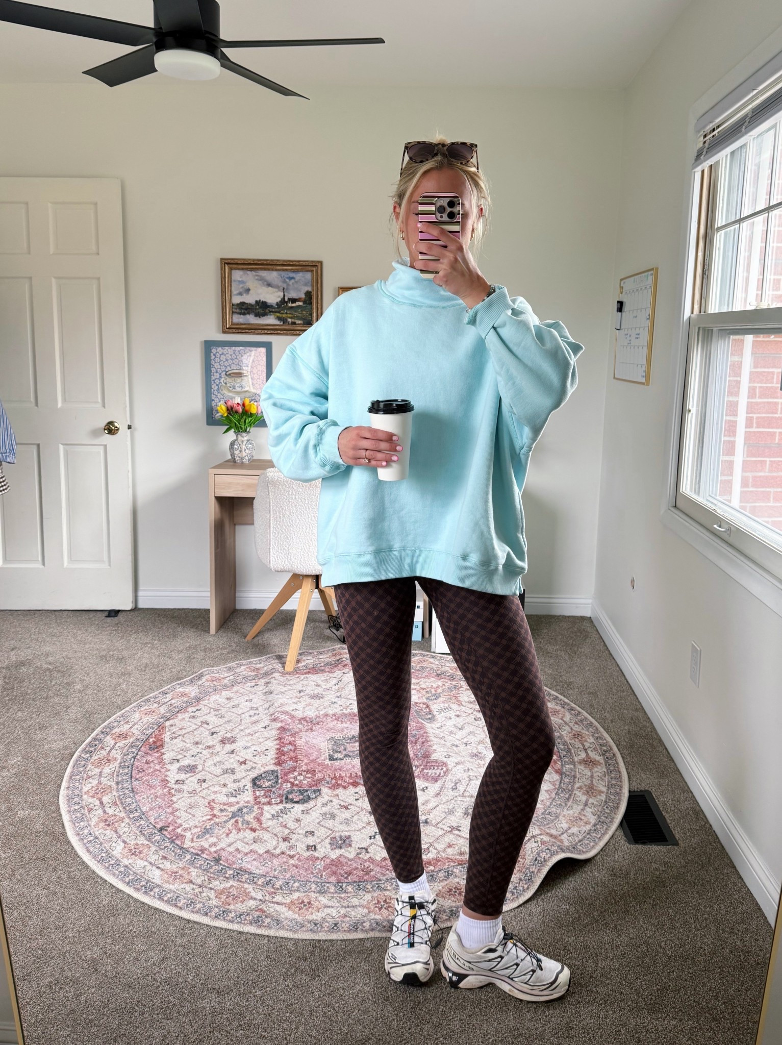 Walk ootd 🩵🤎 small in the mockneck & 4 in the leggings! I linked some similar leggings 

#LTKootd