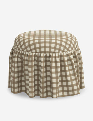 Leary Ottoman, Ivory Blockprint Floral | Lulu and Georgia 