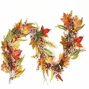 6FT Fall Maple Leaf Garland for Mantle Fireplace Table Centerpiece | Amazon (US)