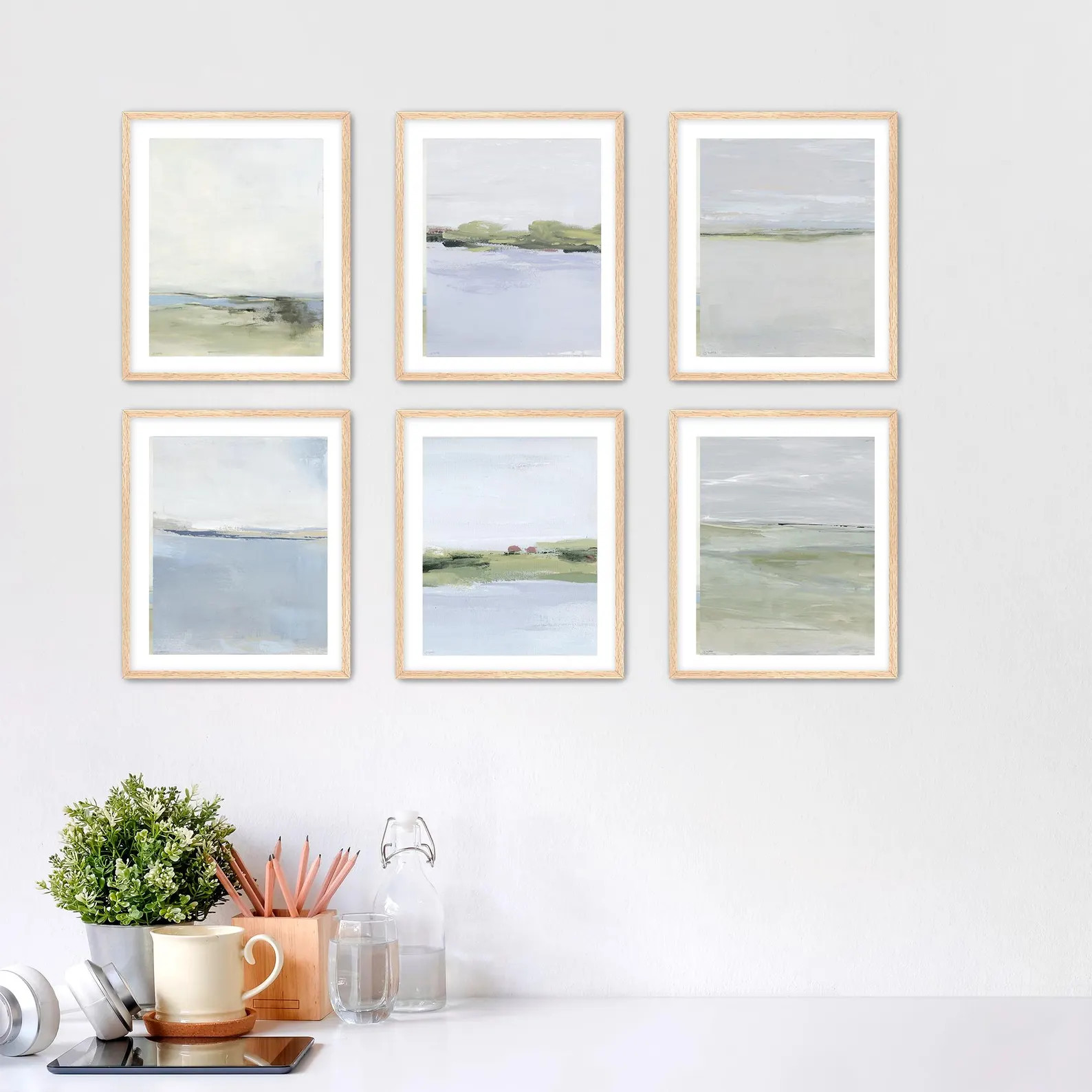 Set of 6 Abstract Coastal Wall Art Prints by Jacquie Gouveia, 6 Piece Boho Coastal Wall Art, Grou... | Etsy (US)