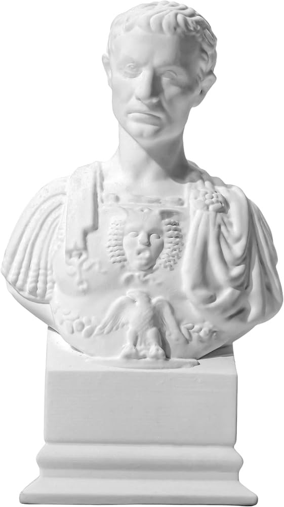 Julius Caesar Sculpture, Roman Statue Bust \u2013 White Plaster Reproduction Statues Sculptures D... | Amazon (US)