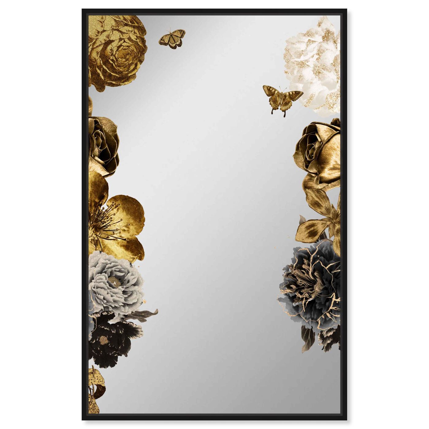 Golden Floral Love Mirror | Floral and Botanical Wall Art by The Oliver Gal | Oliver Gal