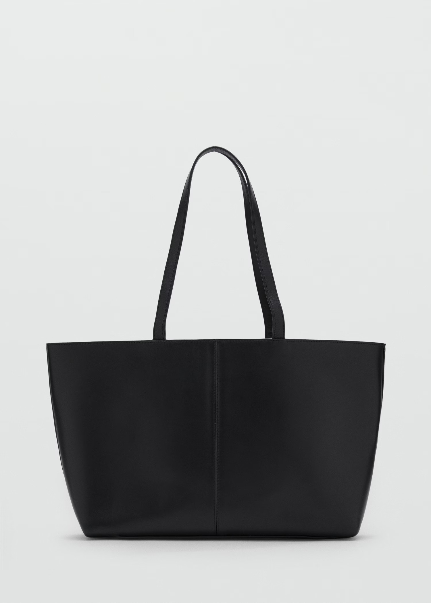 Medium leather shopper bag - Women | MANGO Canada | Mango Canada