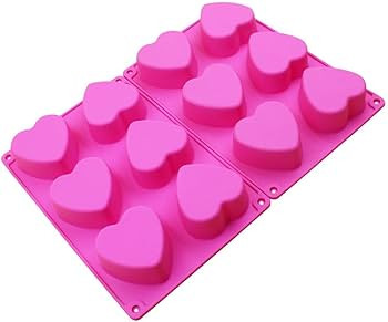 6 Holes Heart Shaped Silicone Mold For Chocolate Cake Jelly Pudding Handmade Soap Mould Candy Mak... | Amazon (US)