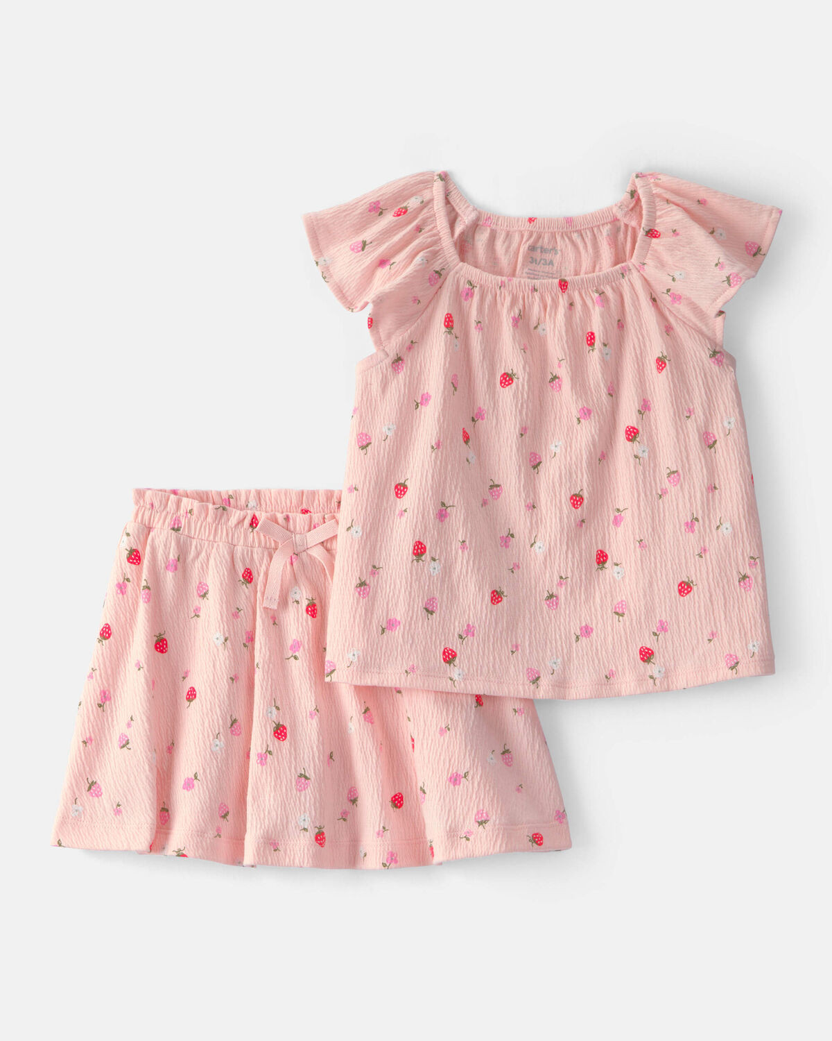 Toddler Girl 2-Piece Strawberry Top & Skort Set - Pink | Carter's Inc
