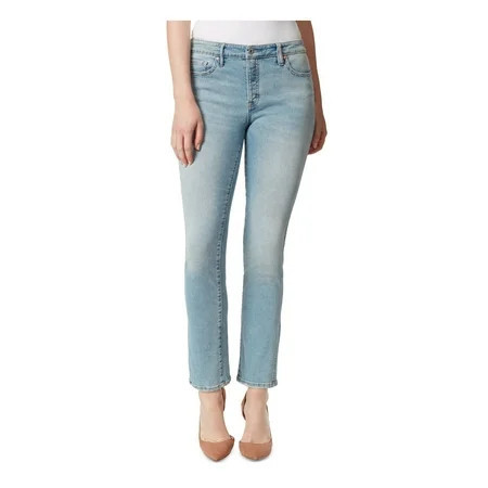 JESSICA SIMPSON Womens Blue Zippered Pocketed Boot Cut Distressed Straight leg Jeans 24 | Walmart (US)