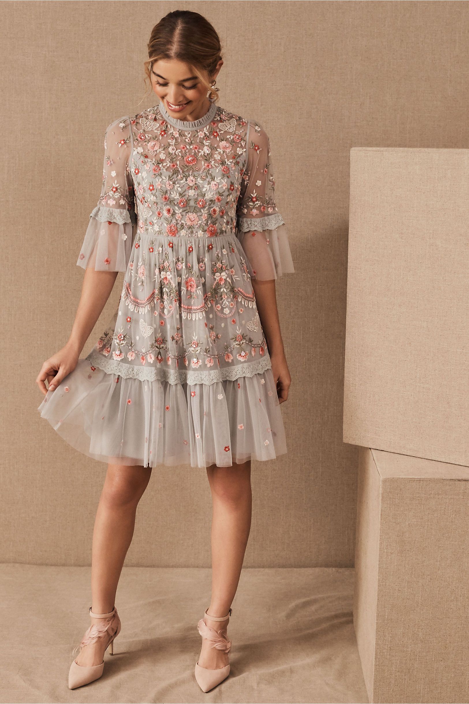 Needle & Thread Butterfly Meadow Mini Dress | BHLDN