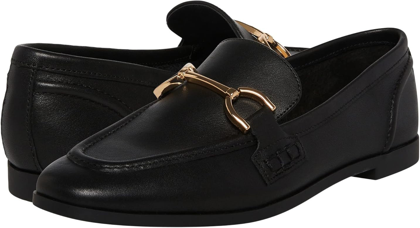 Steve Madden Carrine Flat Black Leather 10 M | Amazon (US)