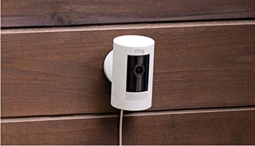 Ring Stick Up Cam Plug-In HD security camera with two-way talk, Works with Alexa - White | Amazon (US)