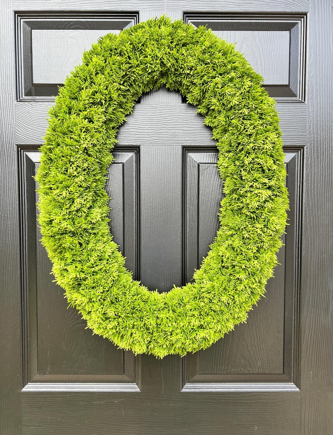 Faux Evergreen Oval Wreath, Oversized 28” - Etsy | Etsy (US)