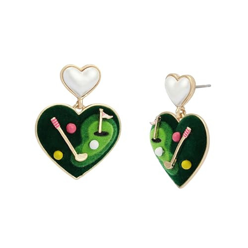 Betsey Johnson Jewelry Women's Golf Heart Drop Earrings | Amazon (US)