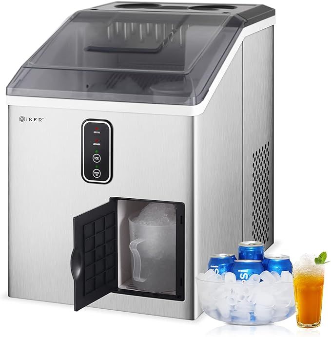 IKER Ice Makers Countertop, 2 in 1 Ice Maker & Shaver Machine-33lbs/24H, 12 Bullet Ice Cubes in 1... | Amazon (US)