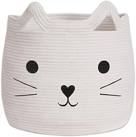 VK Living Animal Hamper Large Woven Animal Cotton Rope Storage Basket Laundry Basket Organizer With  | Amazon (US)