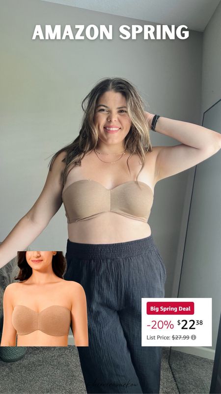 My favorite strapless Amazon is included in the Amazon spring sale! I always size up a band size and strapless bra for a comfortable fit, this is lightly lined. 

I’ve ordered this multiple times and had for multiple years   

#LTKmidsize #LTKsalealert #LTKstyletip