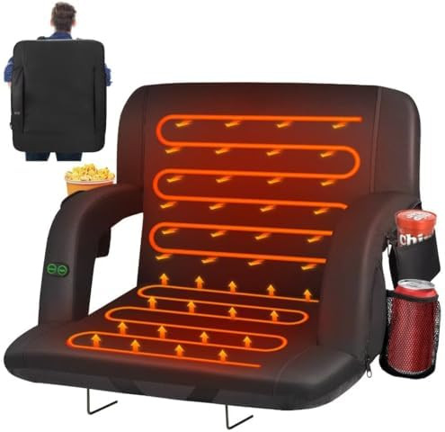HOPERAN Dual-Sided Heated Stadium Seats for Bleachers with Back Support, 3 Levels Heating Stadium... | Amazon (US)