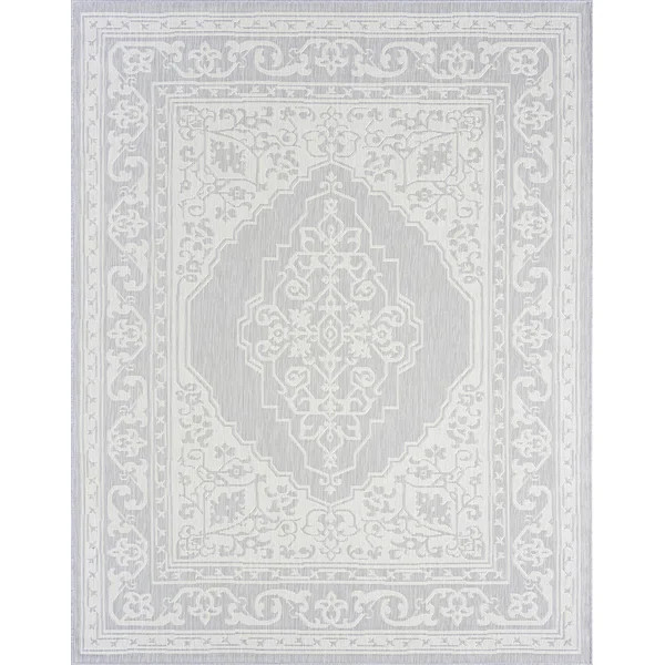 Rae Oriental Indoor / Outdoor Area Rug in Gray | Wayfair North America