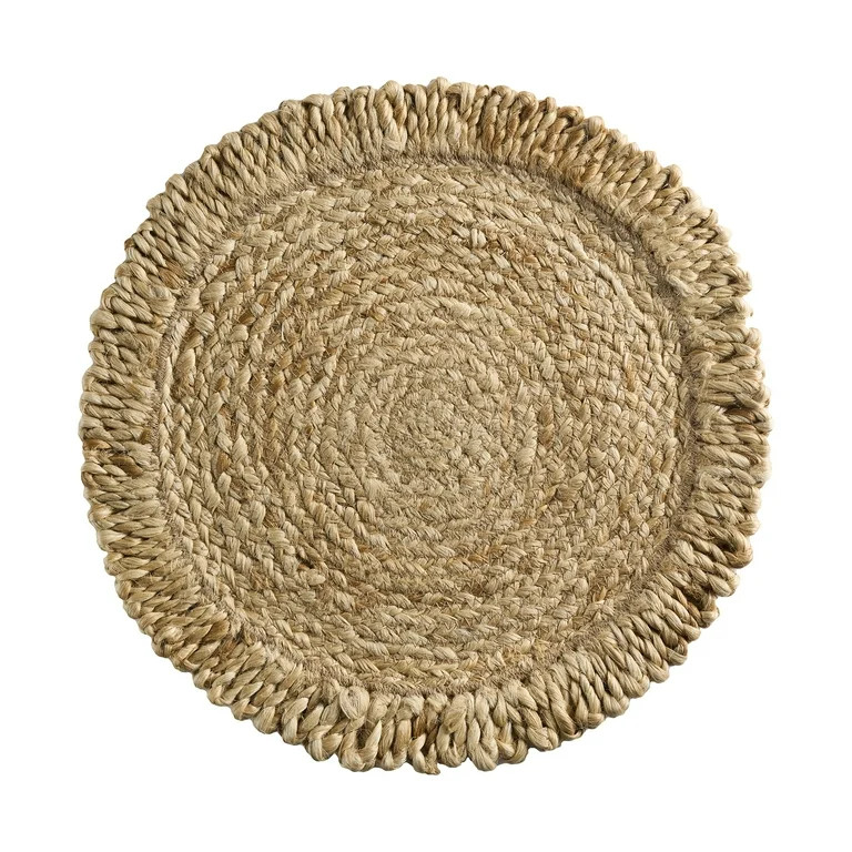 Better Homes and Gardens Jute Flower Design Placemat Woven for Dining Table Décor 15" Round | Walmart (US)