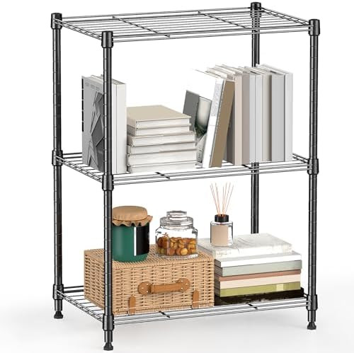 M MZG 450 lbs Steel Storage Shelving 3-Tier Utility Shelving Unit Steel Organizer Wire Rack for H... | Amazon (US)