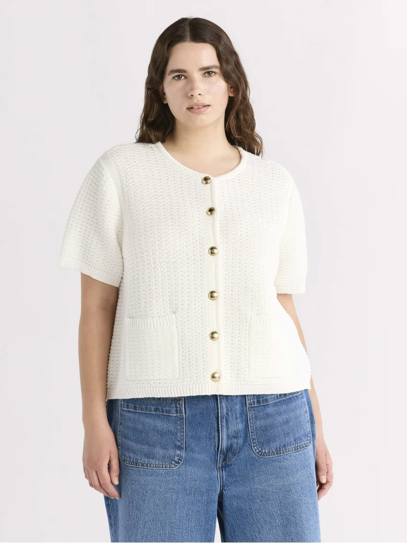 Free Assembly Women's and Women's Plus Crochet Cardigan Sweater, Lightweight, Size XS-4X | Walmart (US)