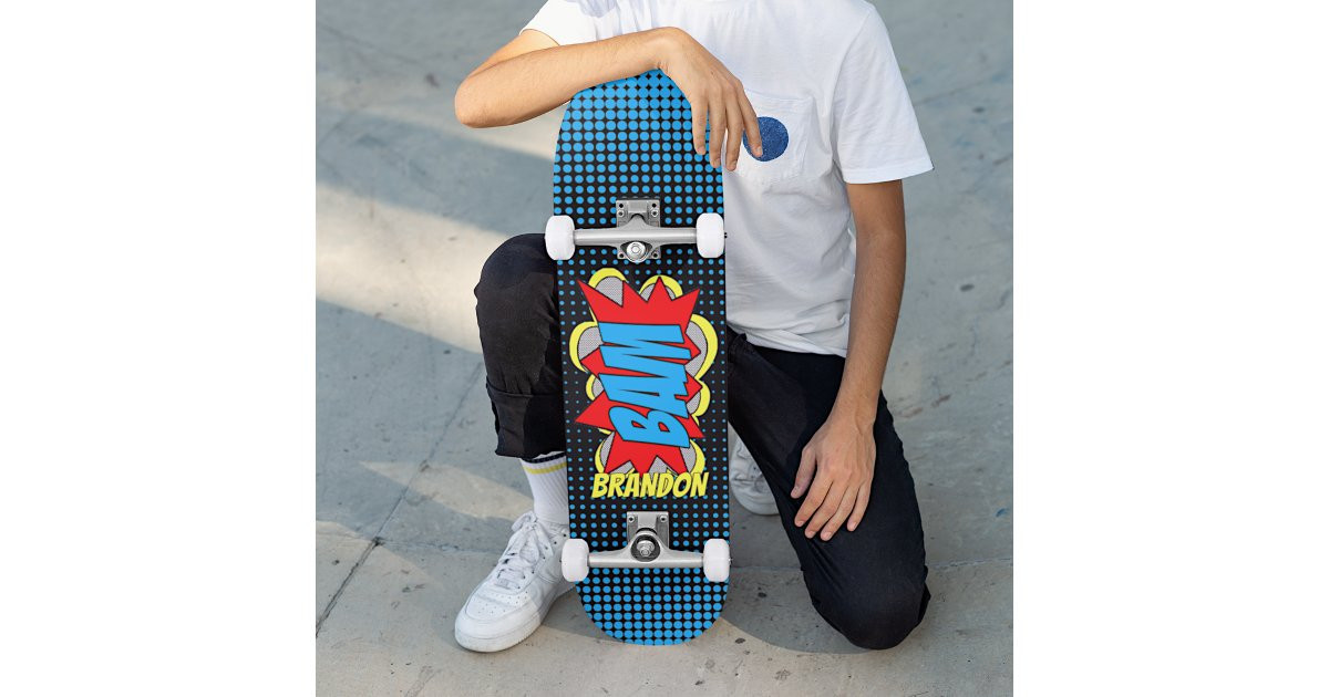 Custom Vintage Comic Book Pop Art Style BAM! Skateboard | Zazzle | Zazzle