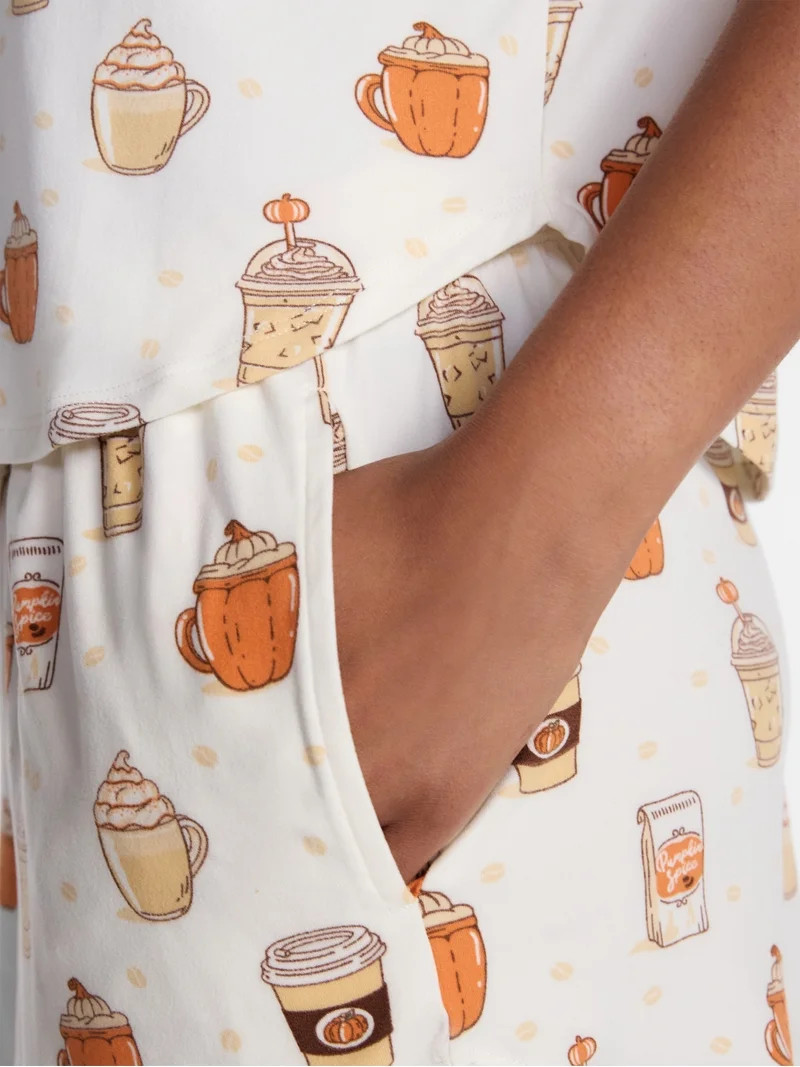 Halloween Women's Notched Top and Shorts Pajama Set from Way to Celebrate, 2-Piece, Sizes XS-3X | Walmart (US)
