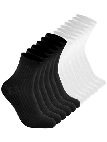 HAVE A TREE Women White Thin Socks Lightweight Casual Crew Summer Socks 3-12 Pair (H005-6 3B/3W) | Amazon (US)