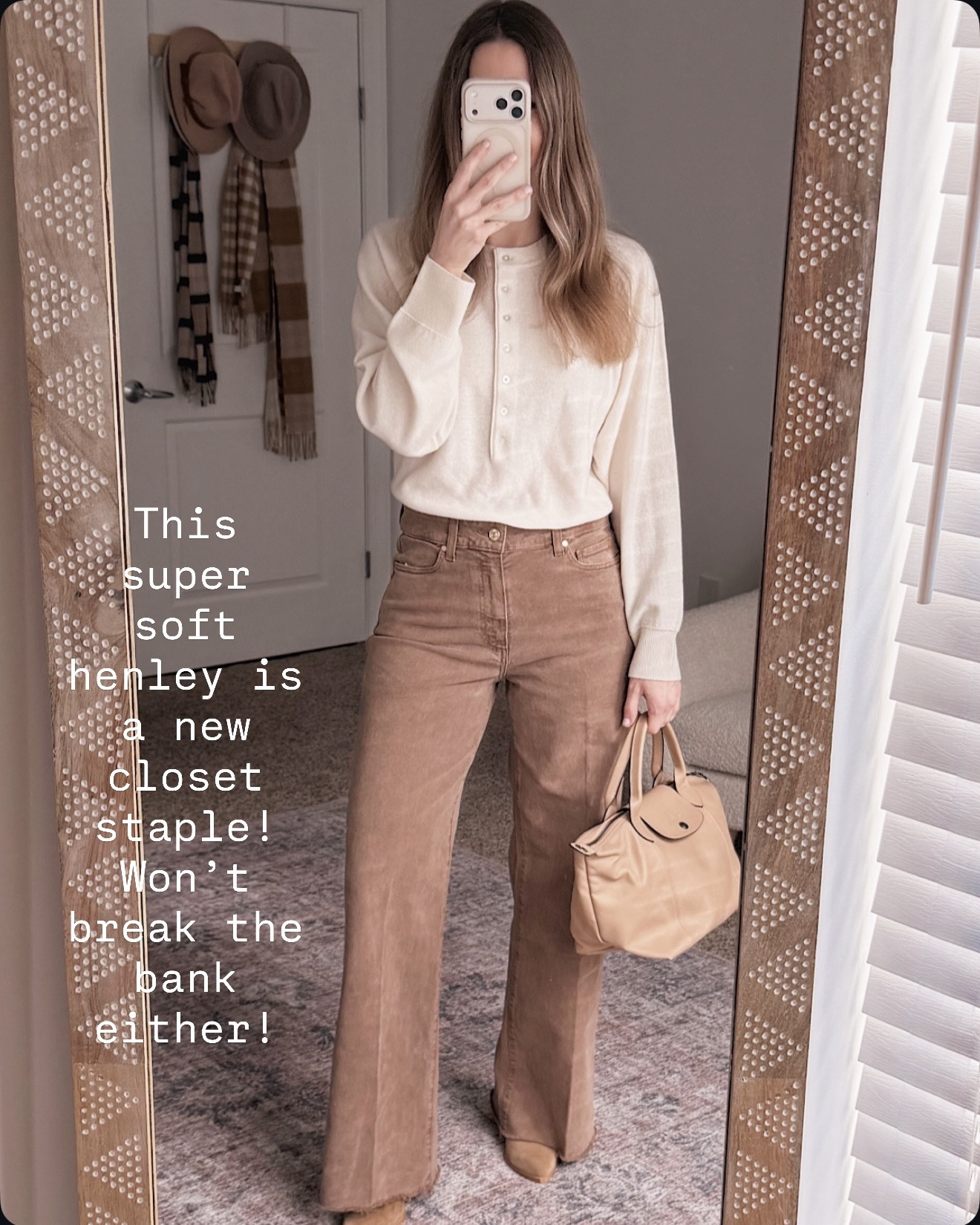 This henley is one of those basics that instantly makes an outfit feel finished. It’s super soft, layers beautifully, and pairs perfectly with brown wide leg denim for an easy everyday look.

henley top outfit, neutral spring outfit, brown wide leg jeans, affordable closet staples, casual chic style, everyday mom outfit, soft basics for women, budget friendly fashion

#LTKSeasonal #LTKOver40 #LTKmomlife