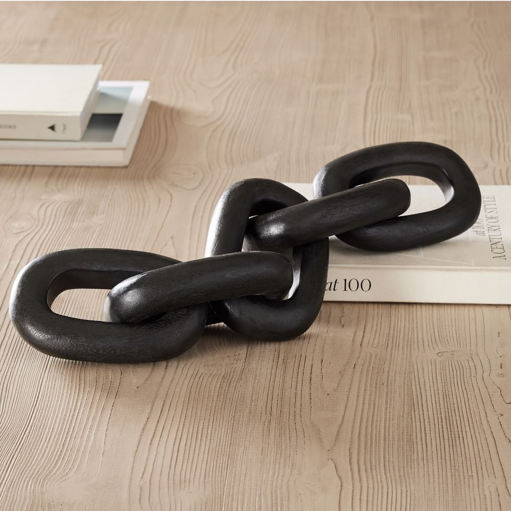 Diego Olivero Blackened Wood Five Links Object | West Elm (US)