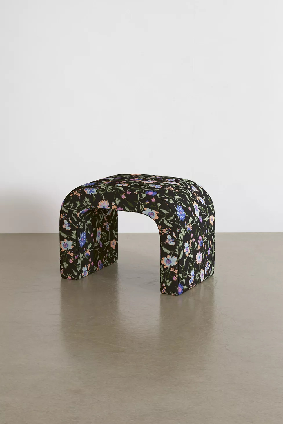 Hale Floral Patterned Curving Ottoman | Urban Outfitters (US and RoW)
