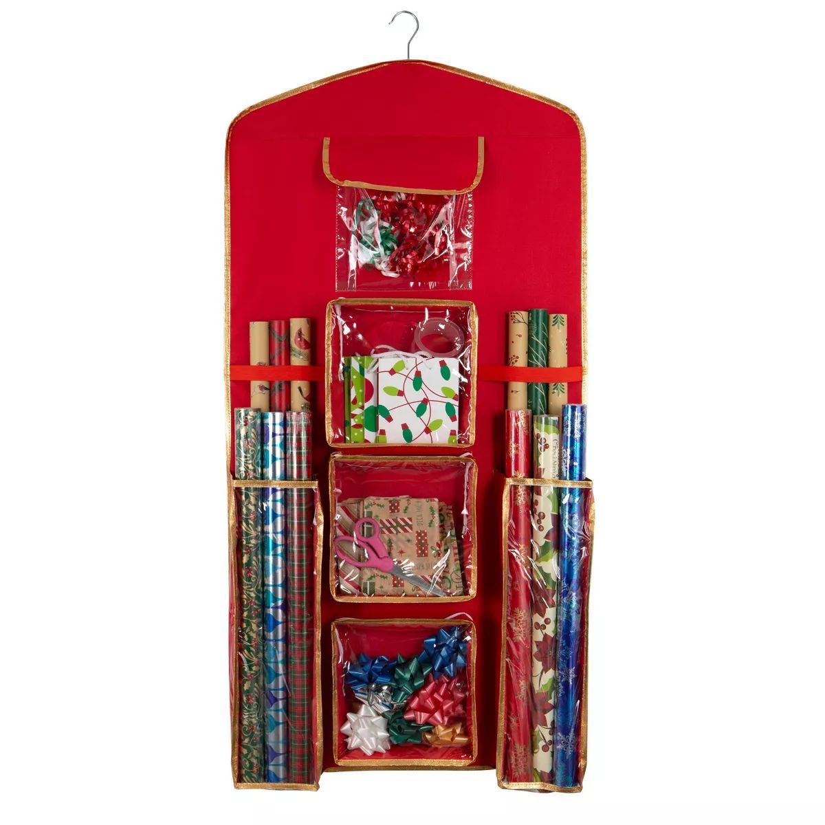 Holiday Hanging Gift Wrap Organizer with 4 Front Pockets - Simplify | Target