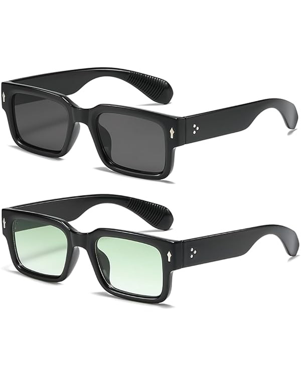 Square Trendy Sunglasses for Women Men Chunky Fashion Rectangle Eyewear Designer Shades | Amazon (US)