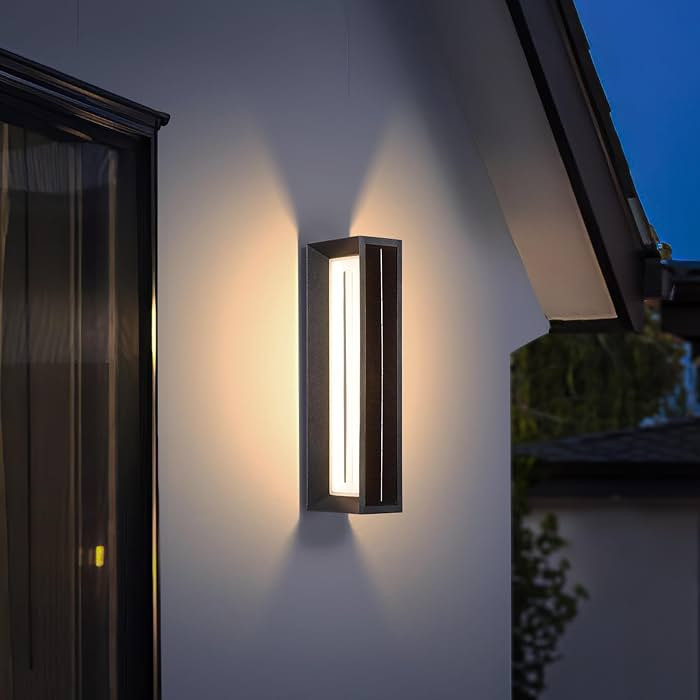 Solar Outdoor Wall Light, 20.5" Exterior Lighting Fixture Waterproof Modern Garage Sconce, 1 Pack... | Amazon (US)