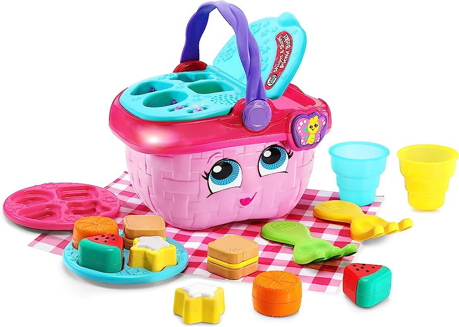 LeapFrog Shapes & Sharing Picnic Basket, Pink, 6.22 x 8.66 x 6.69 inches | Amazon (US)