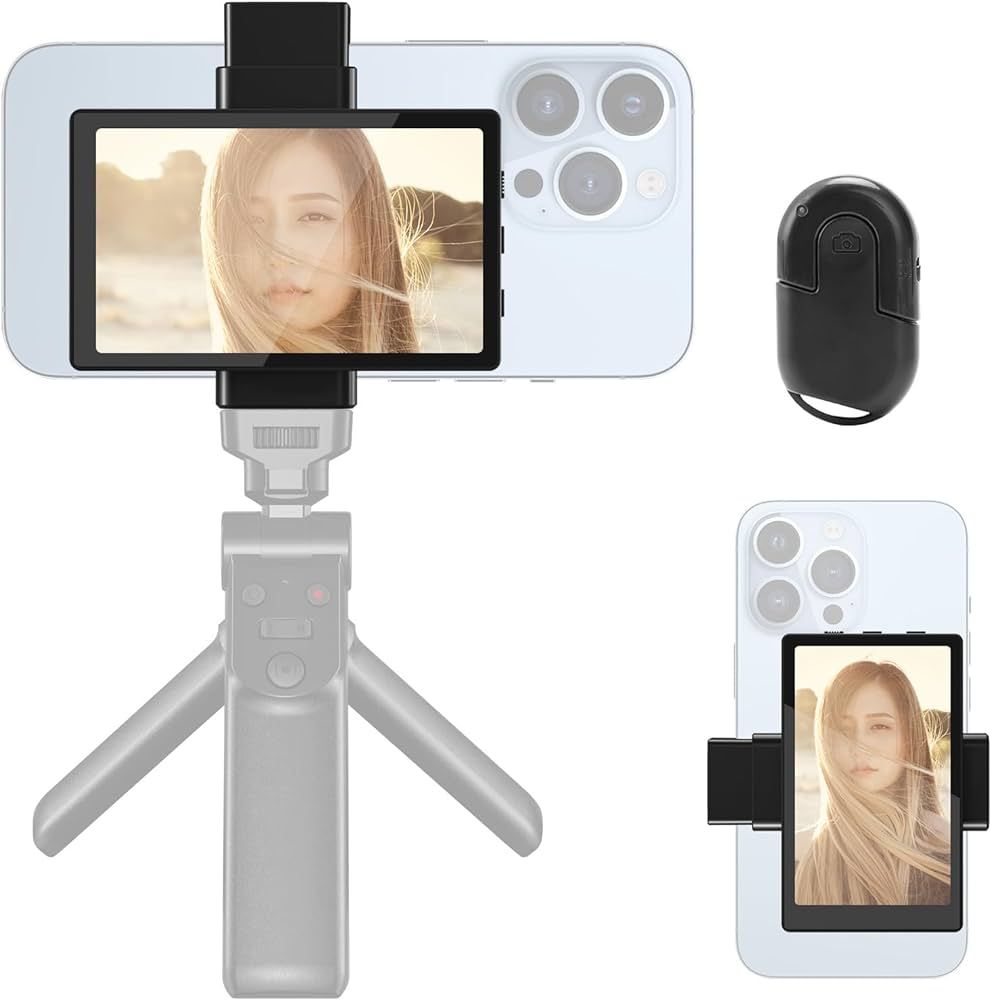 Newmowa 3.97” Vlog Selfie Phone Monitor Screen with Magnetic Phone Holder, Phone Rear Camera Se... | Amazon (UK)