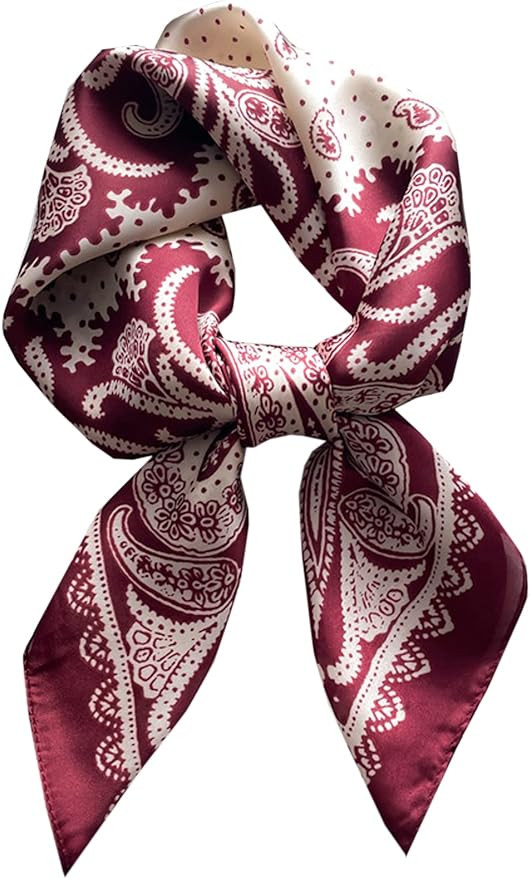 GUZOSJO Square Silk Feeling Scarf Medium Satin Hair Scarf Bracelet Gift For Women 27.5 × 27.5 in... | Amazon (US)