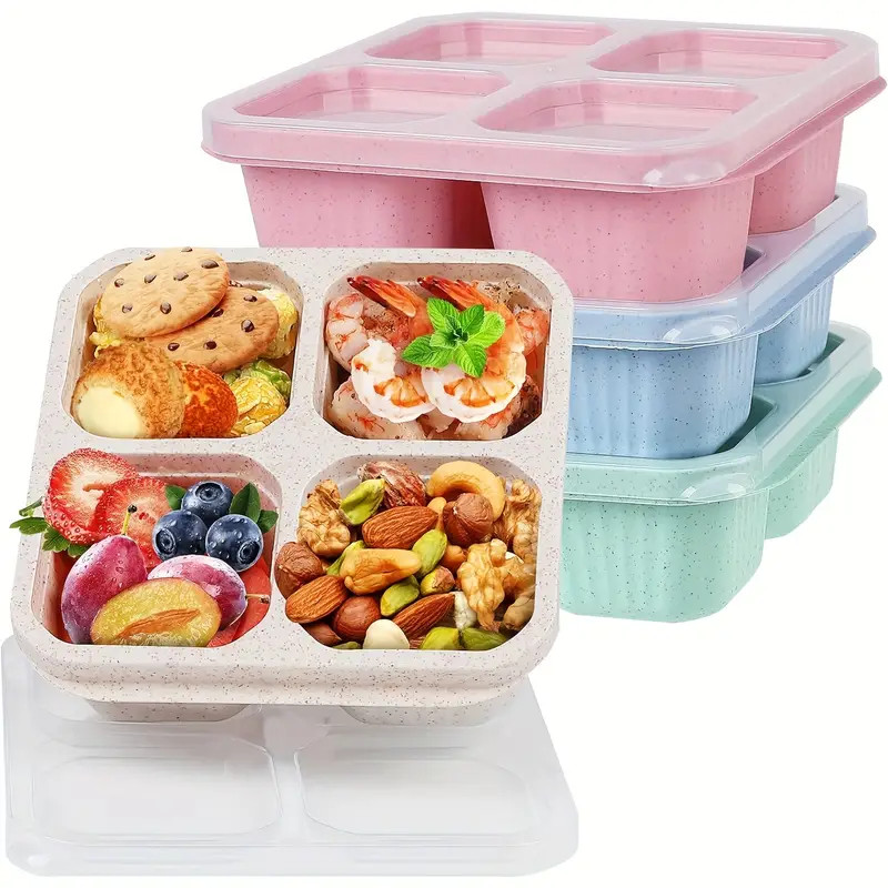 Snack Containers 4 Compartments Bento Snack Box Reusable - Temu | Temu Affiliate Program