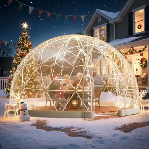 VEVOR Garden Dome Tent, 12 x 7.2 ft Clear Bubble Tent House for 4-7 Person, Waterproof PVC Geodes... | Amazon (US)