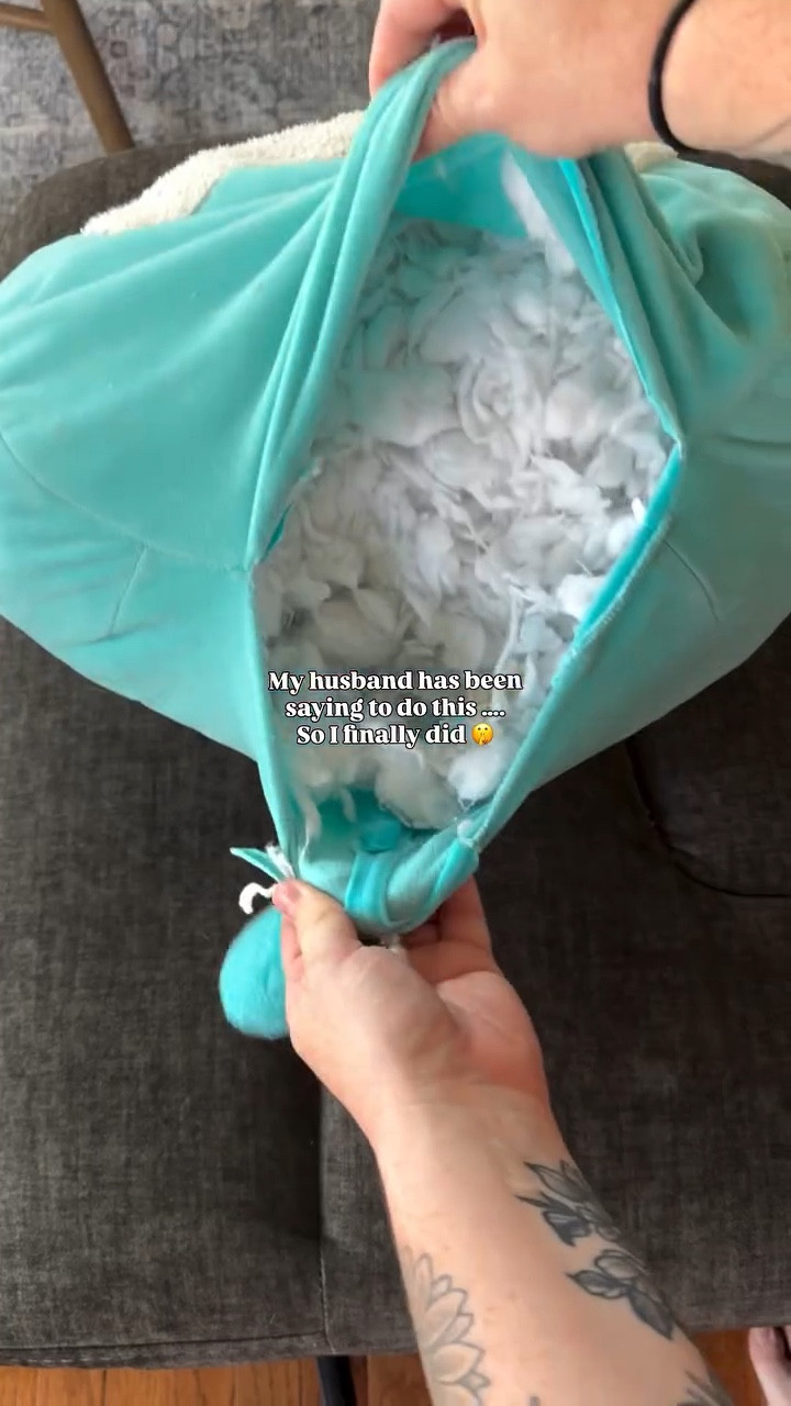 Have you done this ? 👀 Like & Save this idea for later ⚡️ comment SHOP for these pillow covers (they are literally soooo soft and come in so may sizes) ✨

Just to clarify - we LOVE squishmellos and hold onto them forever 😅 especially with kids who use them for everything — they eventually get dirty soooo they needed to either go — or get repurposed. Which is exactly why this hack worked perfectly— and I will now always use there stuffing for my pillows ! 

Share this with someone who also loves squishmellos ! 

Follow @alwaysakozyhome for more home finds and DIYs 🤍

#homedecor #homehack #momhack #pillowcover

#LTKFamily #LTKHome #LTKmomlife