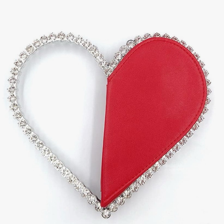 Cute Mini Heart Shape Evening Clutch Bag, Rhinestone Diamond Frame Wedding Party Purse Handbag for Women

#LTKOver40 #LTKStyleTip #LTKItBag