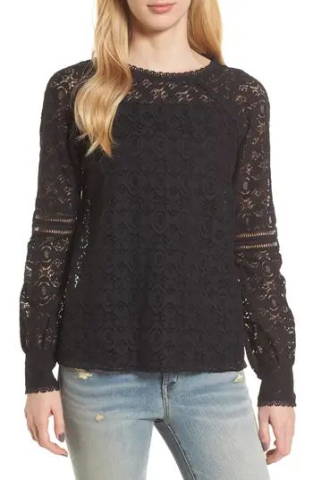 Women's Hinge Lace Top, Size XX-Small - Black | Nordstrom