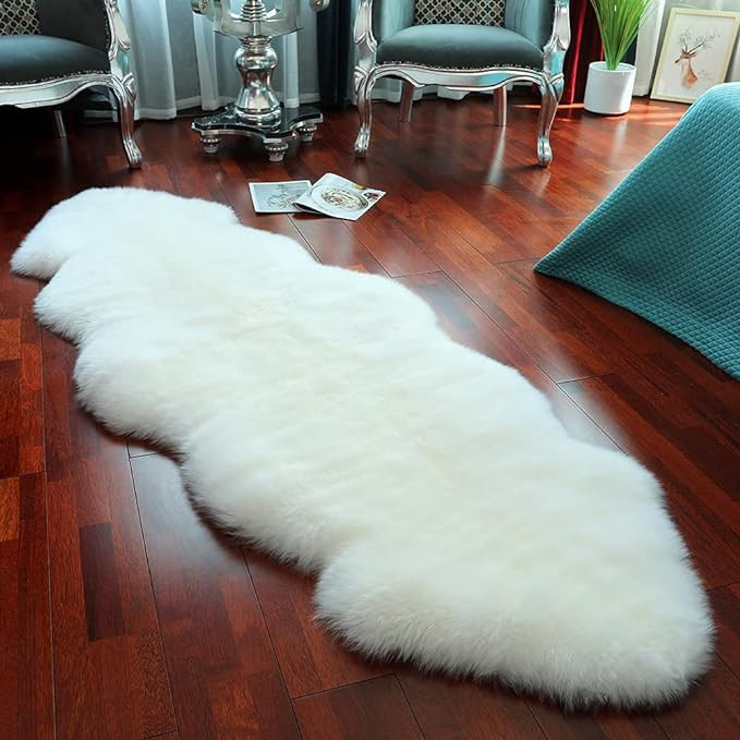 LLB Genuine Sheepskin Area Rug Wool Rug Fur Carpet Fluffy Shaggy Fur Rug for Living Room Kids Bed... | Amazon (US)