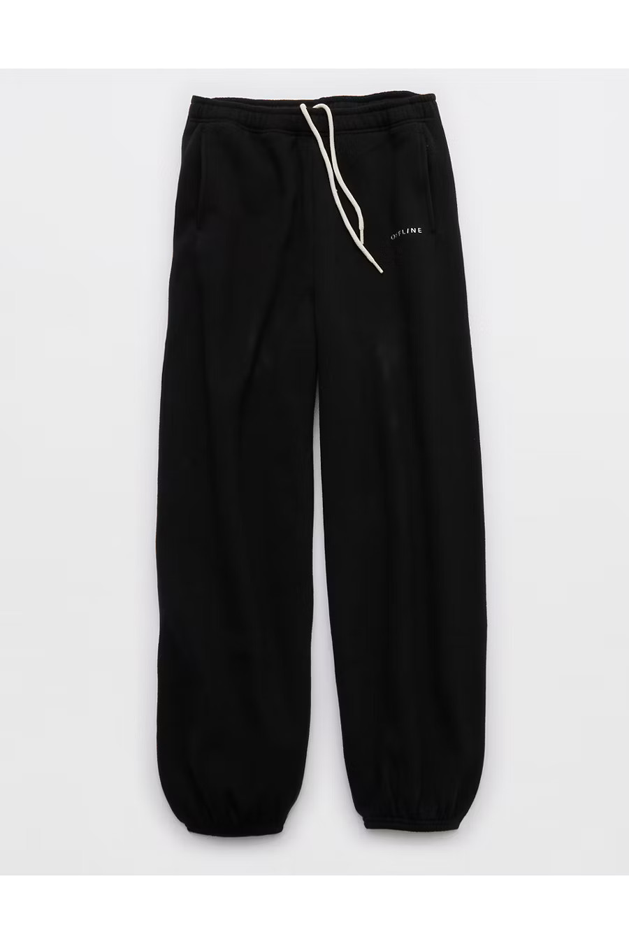 OFFLINE By Aerie Cloud Fleece Baggy Jogger Women's True Black XXS | Aerie