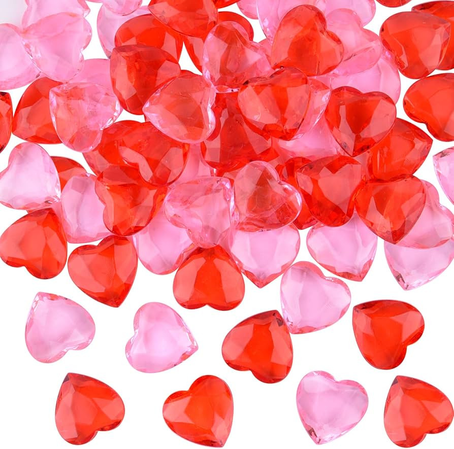 TUPARKA 60 PCS Acrylic Hearts Red Acrylic Hearts for Table Scatter,Home Decoration,Vase Fillers i... | Amazon (US)