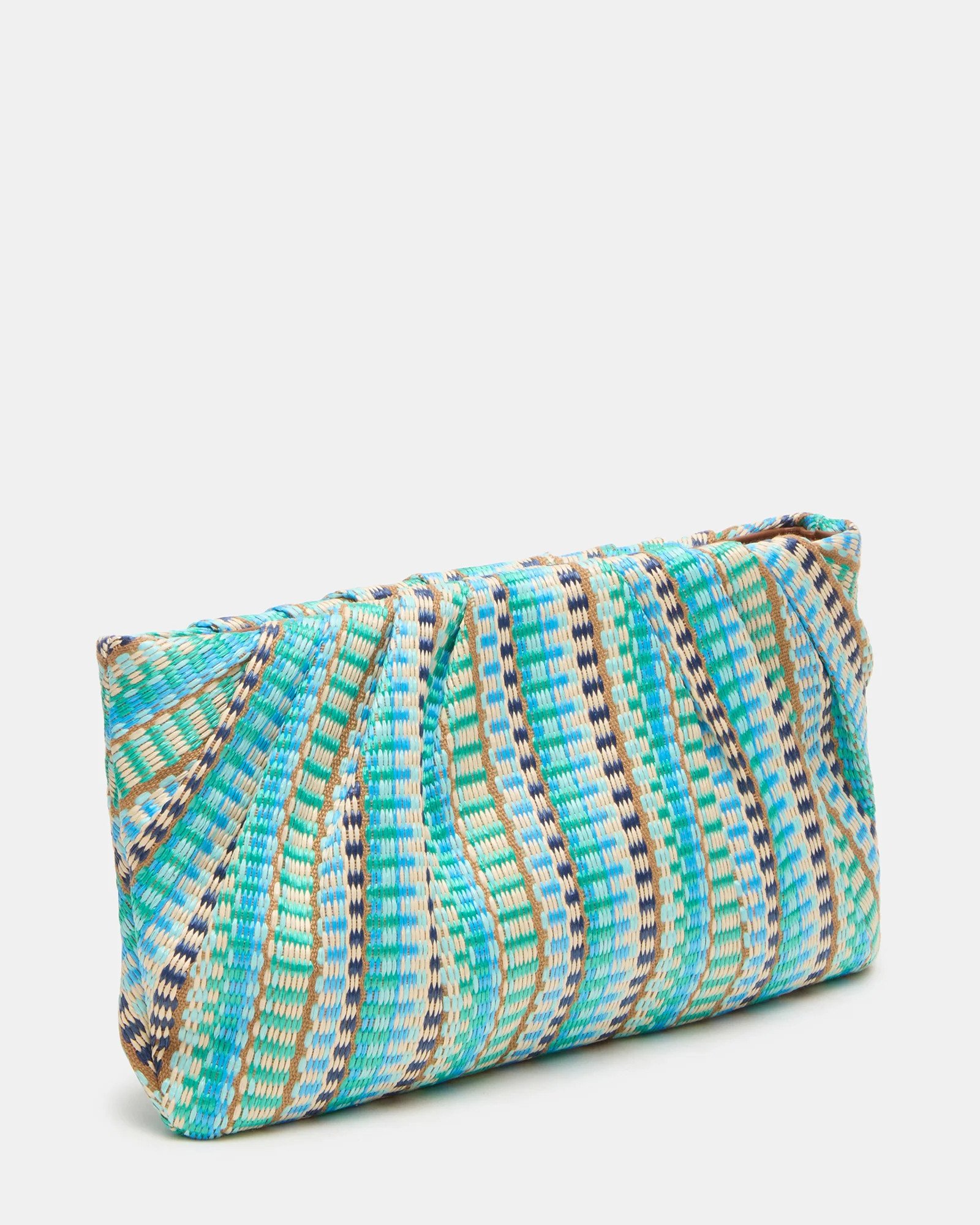 TULUM Blue Multi Straw Clutch Crossbody Handbag | Steve Madden (US)