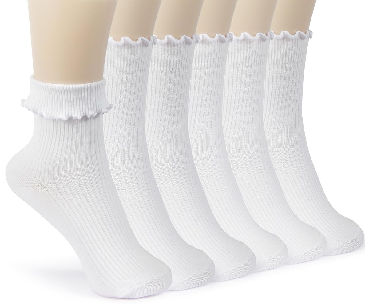 BomKinta Ruffle Socks for Women - Lightweight Thin Cuff Frilly Sock - Cute Casual Ankle Socks | Amazon (CA)
