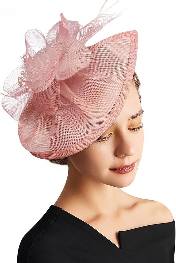 DRESHOW Women Fascinator Hats Tea Party Hat Vintage Pillbox Hat Headband for Cocktail | Amazon (US)