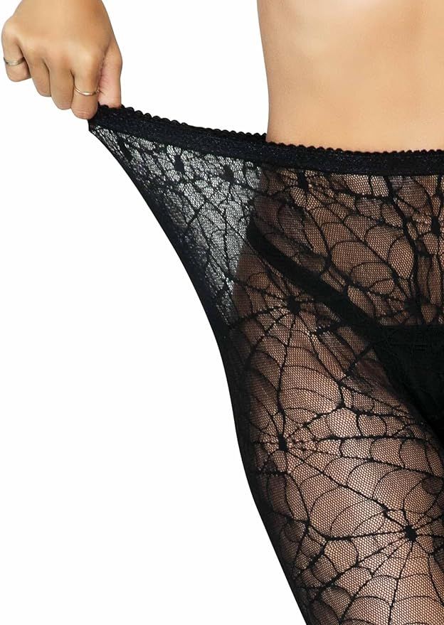 Leg Avenue Women's Net Tights, Black Spiderweb, One Size | Amazon (US)