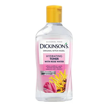 Dickinson s Enhanced Witch Hazel Hydrating Toner with Rosewater Alcohol Free 98% Natural Formula 16 Fl. Oz. | Walmart (US)