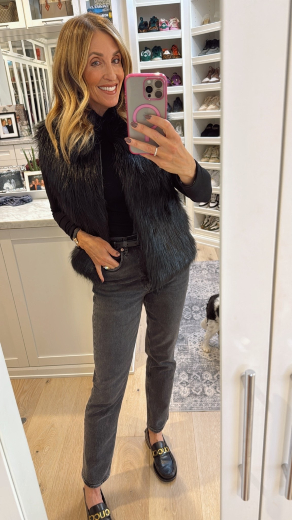 A elevated casual holiday fit. 
Size 27 Agolde Denim 
Small turtleneck 
Small vest 
Gucci loafs 

#LTKFindsUnder100 #LTKFindsUnder50 #LTKHoliday